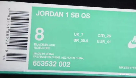 Mountain 653532-002 653532-002 QS Lance Black Jordan 1 SB Air I 0418